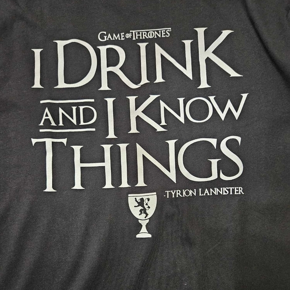 Game Of Thrones T-Shirt Mens 3XL Black Grey Graphic Tyrion Lannister Quote‎ Tee - Picture 3 of 7